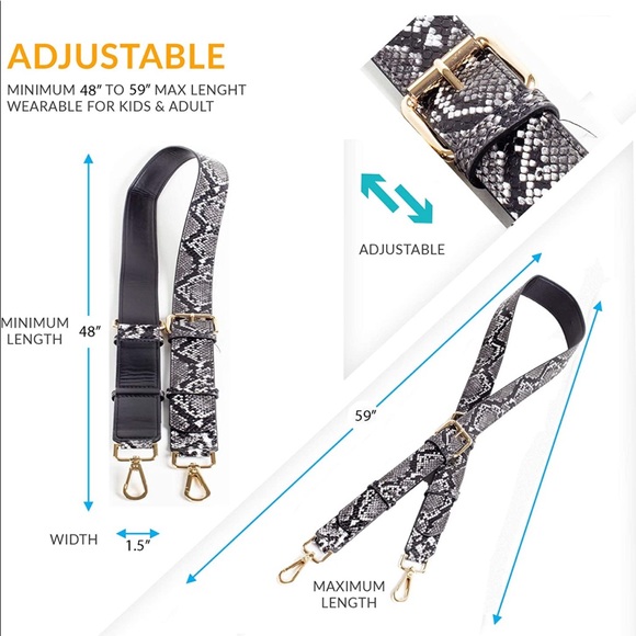 NWT Leather Snakeskin Embossed Strap - Picture 6 of 7